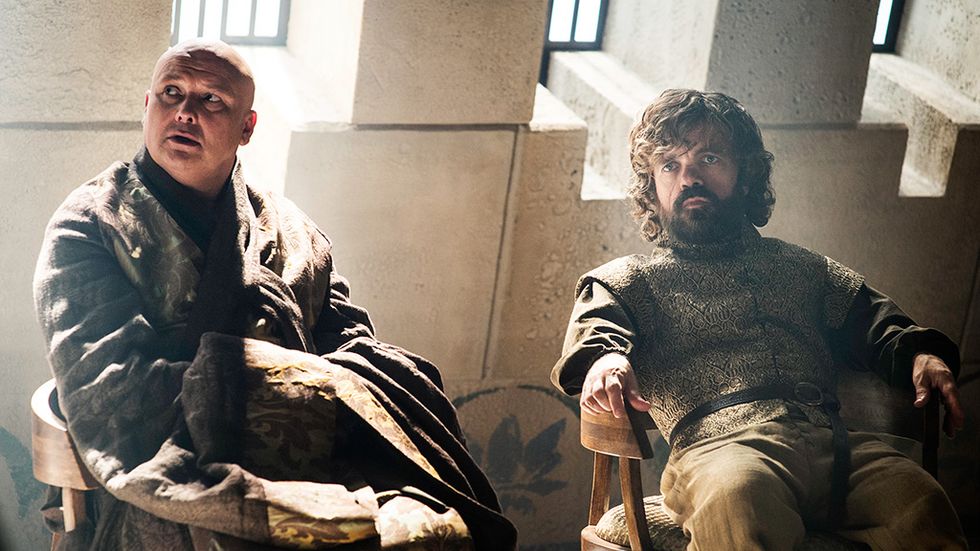 Una scena del Trono di spade con Tyrion Lannister-Peter Dinklage
