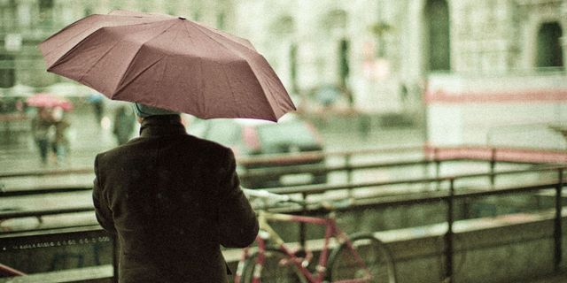 Umbrella, Rain, Snapshot, Human, Fashion accessory, Street, Headgear, Photography, Precipitation, Tints and shades, 
