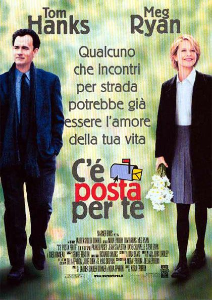 <p>Se gli anni Novanta donavano come a nessun'altra all'adorabile <strong data-redactor-tag="strong" data-verified="redactor">Meg Ryan</strong>, gli anni zero l'hanno vista <a data-tracking-id="recirc-text-link" href="http://www.elle.com/it/bellezza/viso-e-corpo/g1421/botox-cosmetici-bio-star-ritocchi/" target="_blank">incasinare un po' tutto con botox e affini,</a> ma tant'è. Possiamo sempre rivedere uno dei suoi tantissimi successi romantici, come <em data-redactor-tag="em" data-verified="redactor">C'è Posta per te</em>, dove fa la parte di Kathleen, la libraia per bambini. Joe è un imprenditore che apre un megastore di libri a due passi dal negozio di Kathleen che è costretta a chiudere. I due si incrociano e, naturalmente, si detestano. In realtà si conoscono, senza saperlo, già da tempo, e vanno d'accordissimo, perché si scambiano una corrispondenza via Internet. L'equivoco dura finché deve durare poi tutto finisce bene.<span class="redactor-invisible-space" data-redactor-class="redactor-invisible-space" data-redactor-tag="span" data-verified="redactor"></span></p>