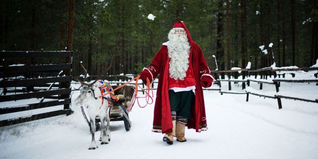 Santa claus, Winter, Snow, Fictional character, Freezing, Outerwear, Recreation, Christmas, Christmas eve, Sled, 