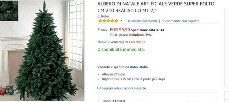 <p>Un albero di Natale alto più di 2 metri??? Sì, e che meraviglia!</p><p><a href="http://amzn.to/2jzGU7e" data-tracking-id="recirc-text-link">Clicca qui per acquistare</a></p>