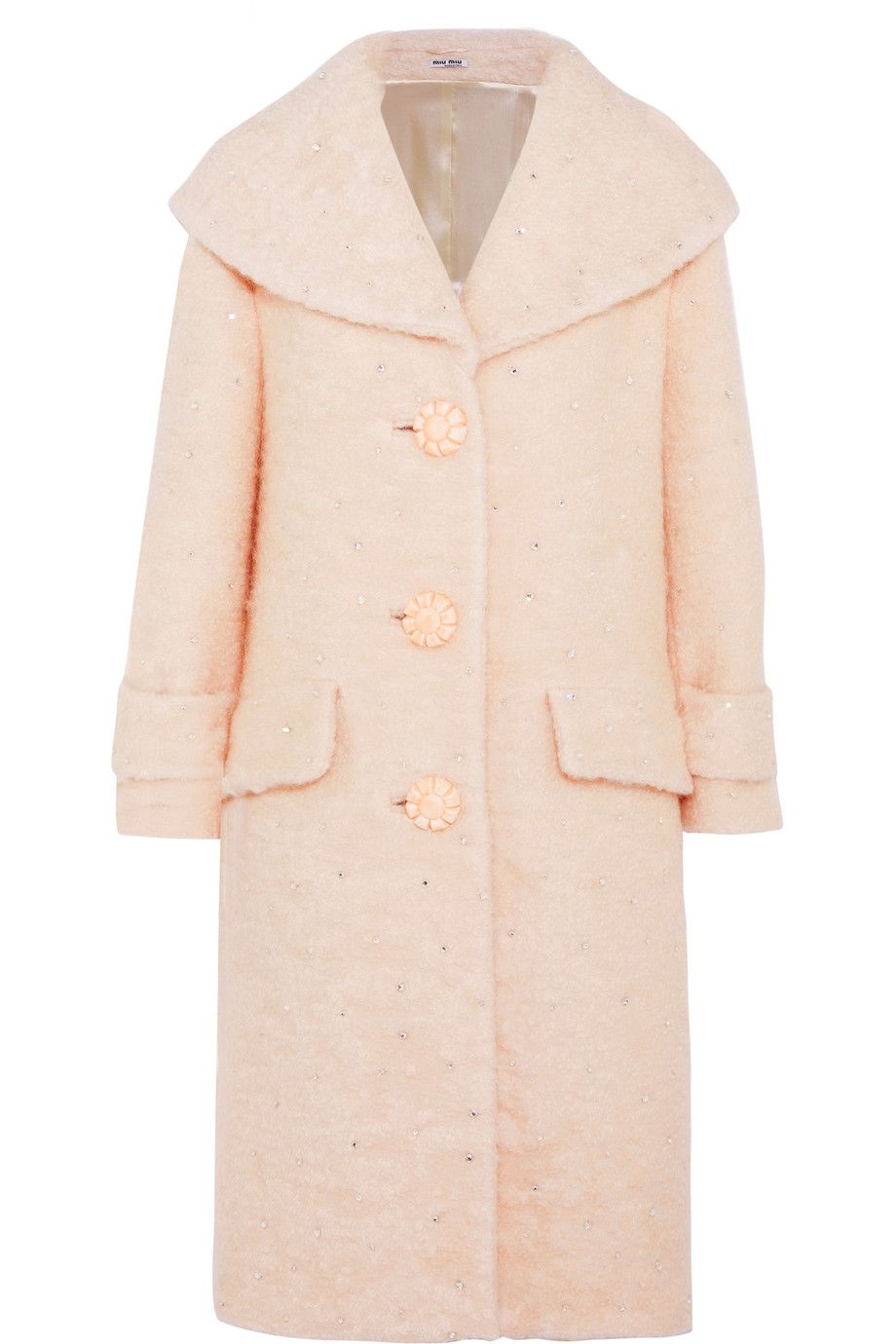 teddy coat cappotti inverno 2018 come il modello rosa con micro cristalli di miu miu