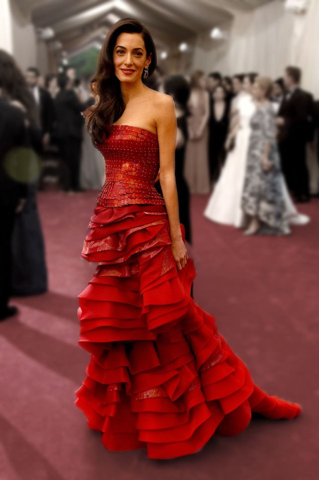 Fashion model, Gown, Dress, Clothing, Fashion, Red, Shoulder, Haute couture, Carpet, Red carpet, 