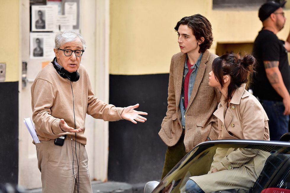 Timothée Chalamet con Woody Allen