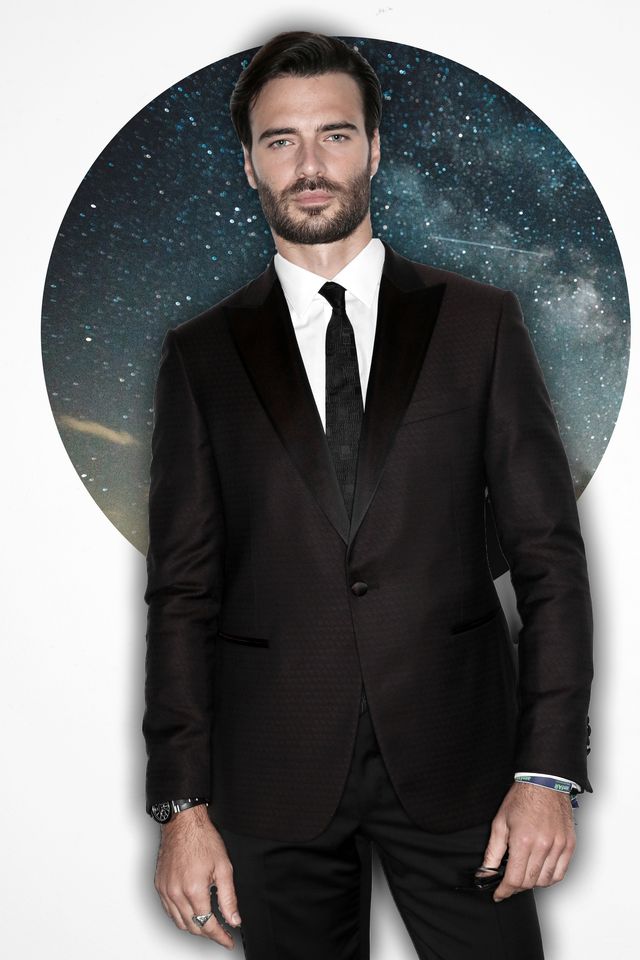 Suit, Formal wear, Clothing, Tuxedo, Outerwear, Brown, Facial hair, Fashion, Blazer, Human, 