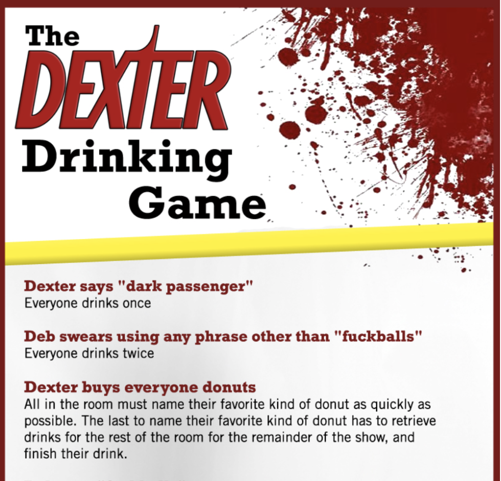 Il Dexter Drinking Game