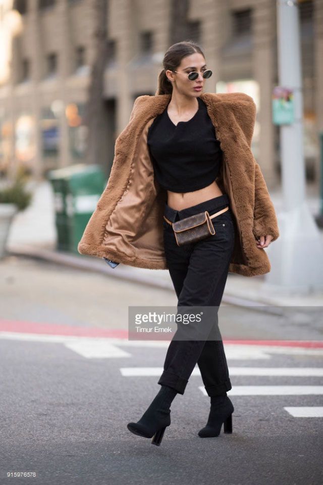 Street fashion, Photograph, Fashion, Fur, Walking, Street, Fashion design, Leg, Fur clothing, Fashion model, 