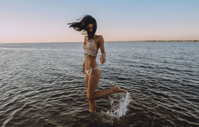 Water, Sea, Beauty, Sky, Summer, Leg, Fun, Photography, Long hair, Human leg, 