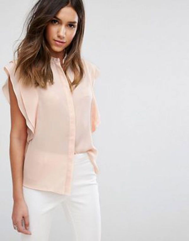 Clothing, White, Neck, Outerwear, Fashion model, Sleeve, Formal wear, Pink, Shoulder, Top, 