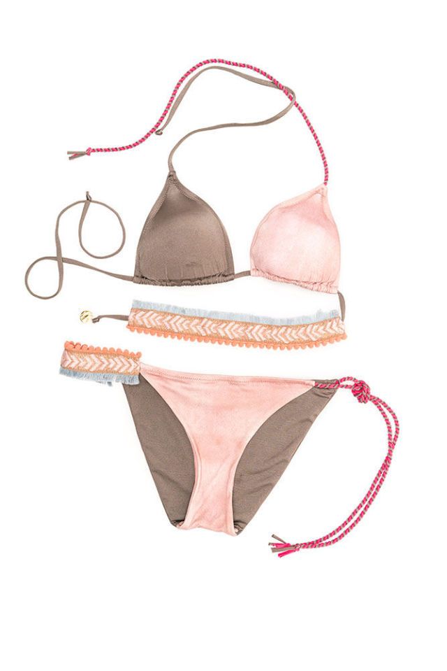 Bikini, Lingerie, Clothing, Brassiere, Undergarment, Swimsuit bottom, Swimwear, Swimsuit top, Pink, Lingerie top, 