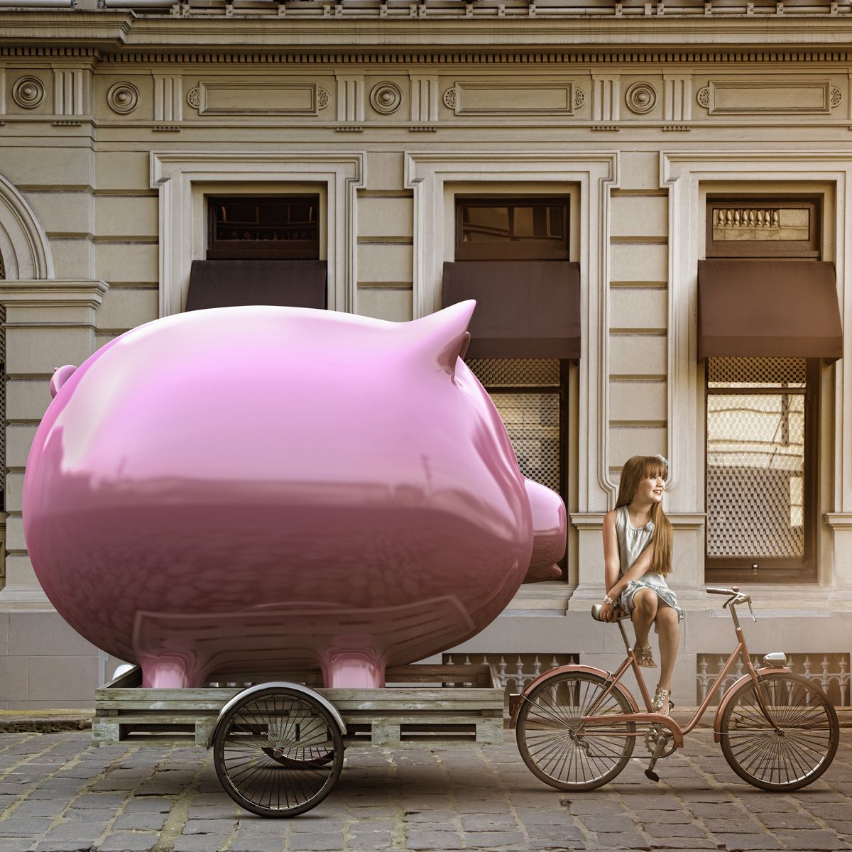 Pink, Mode of transport, Vehicle, Transport, Material property, Bicycle, Saving, 