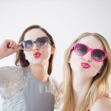 Eyewear, Glasses, Nose, Vision care, Lip, Mouth, Sunglasses, Goggles, Pink, Summer, 