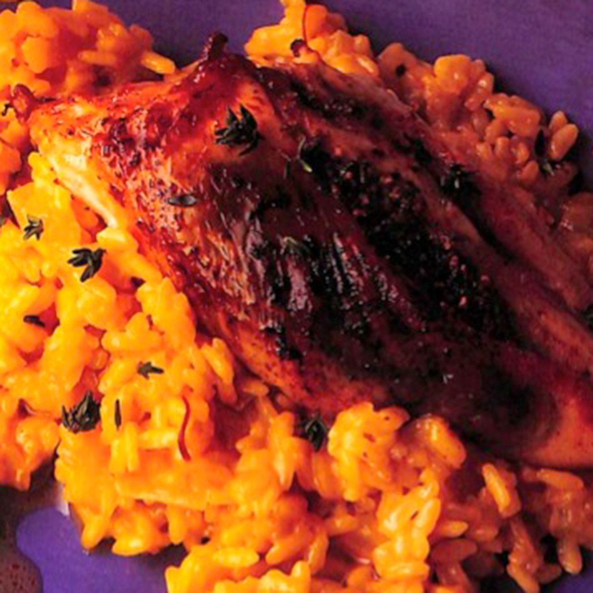Saffron risotto with lemon chicken - chicken ecipe