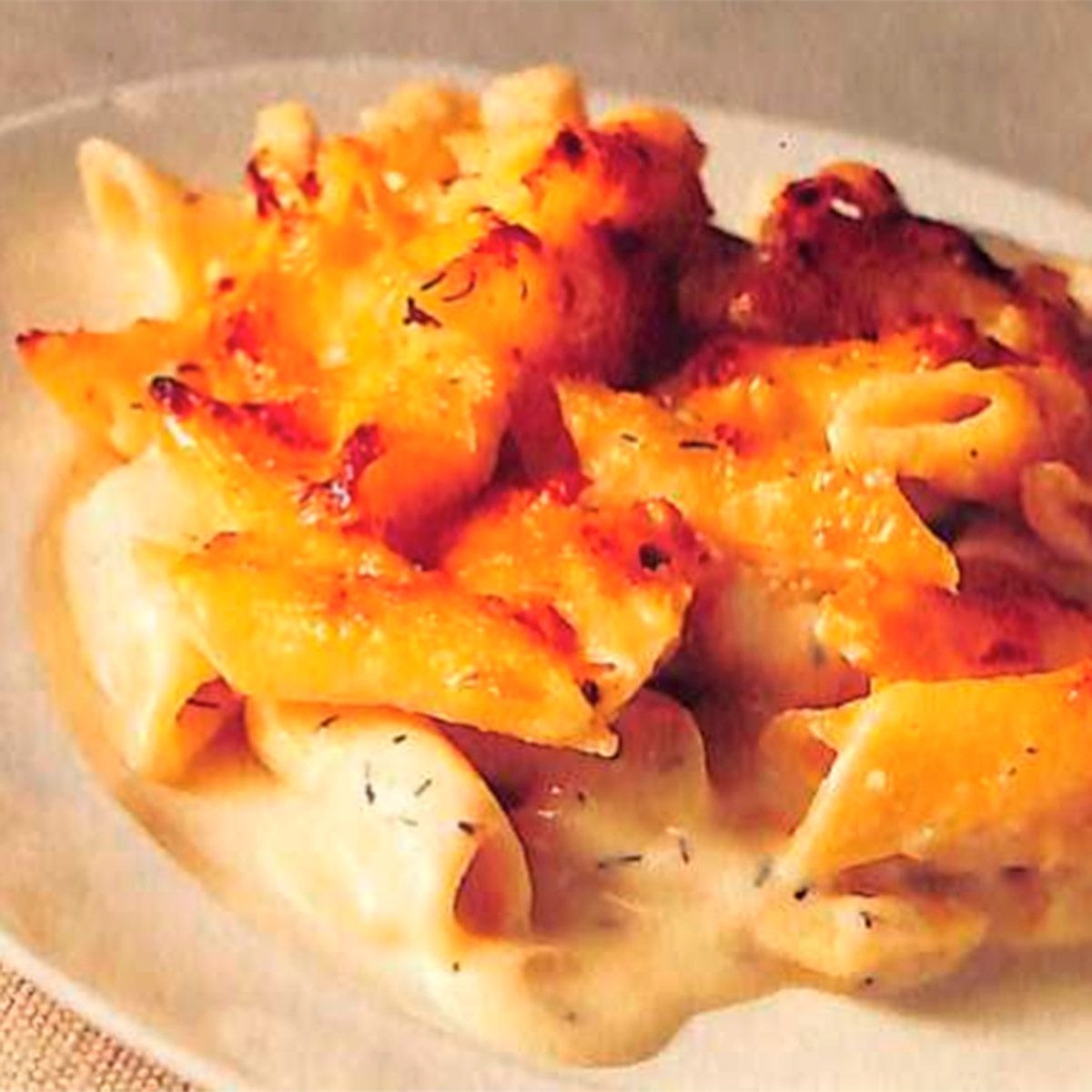 Four-cheese pasta gratin - vegetarian midweek meal
