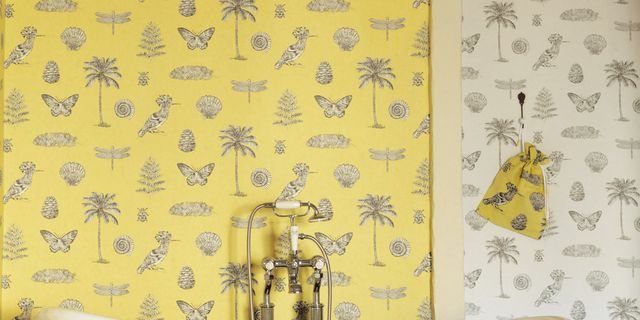 Product, Yellow, Plumbing fixture, Room, Interior design, Textile, Wall, Tile, Bathroom accessory, Tap, 