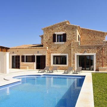 swimming pool, property, fluid, real estate, facade, house, home, residential area, villa, azure,