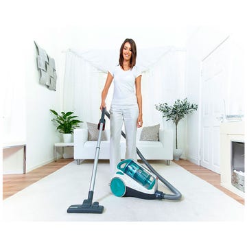 White, Vacuum cleaner, Product, Home appliance, Shoulder, Floor, Standing, Leg, Cleaner, Arm, 
