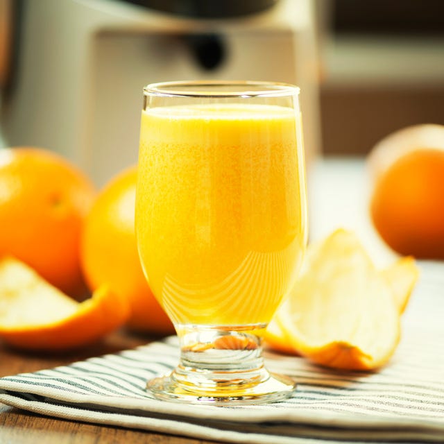 a glass of orange juice