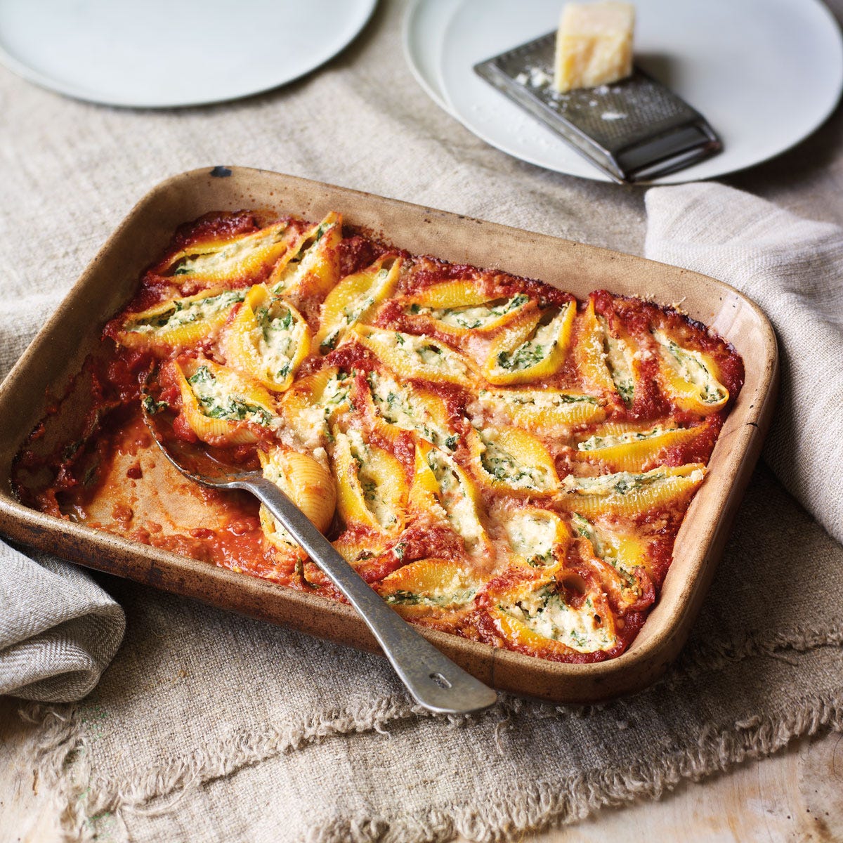 Spinach and ricotta stuffed pasta