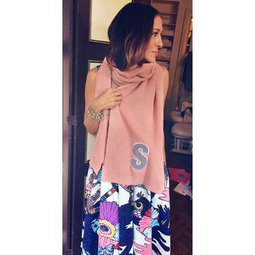Textile, Style, Pattern, Street fashion, Long hair, Peach, Visual arts, Pattern, Day dress, Motif, 