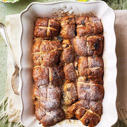 preview for Rhubarb and Custard Hot Cross Buns