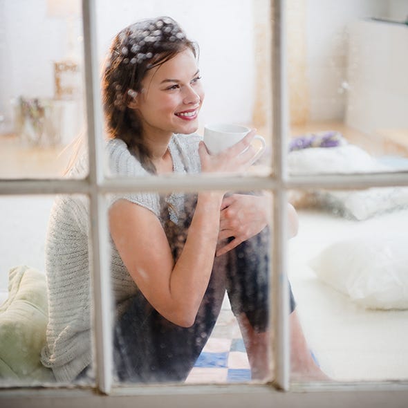 Happy, Tooth, Long hair, Laugh, Makeover, Portrait photography, Portrait, Towel, Love, 