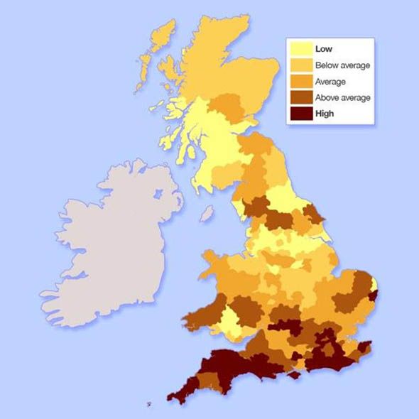 Where is cheapest to live in England?