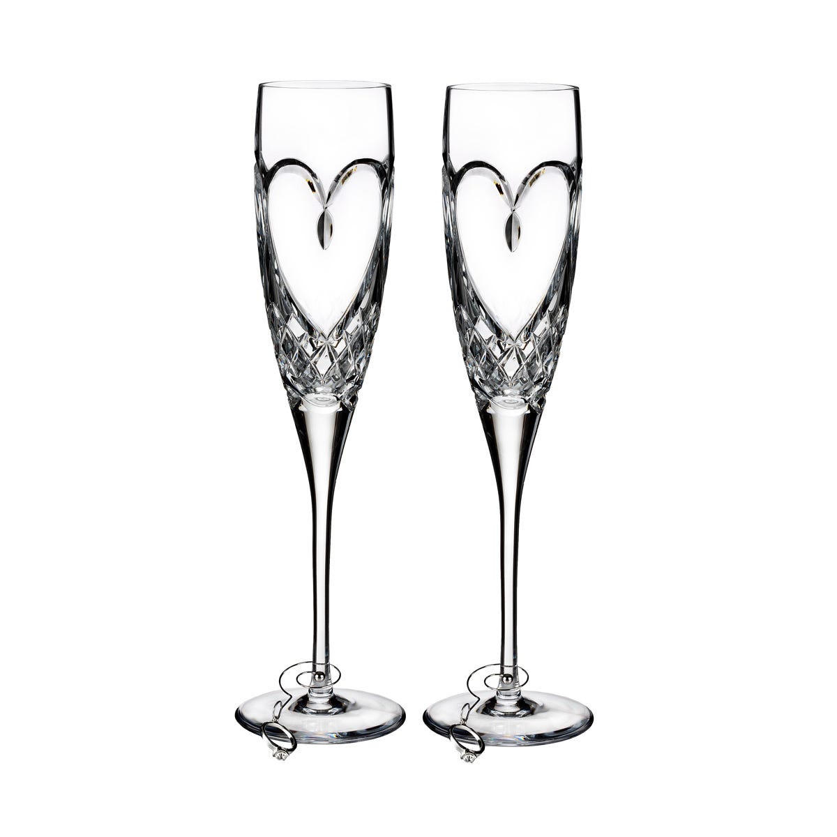 Waterford Love True Love Flute, Pair