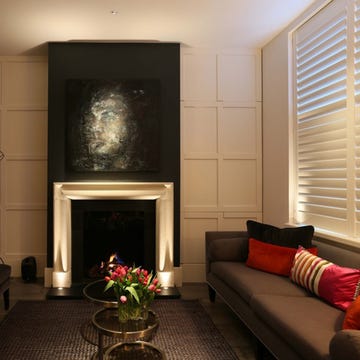 Interior design, Room, Window covering, Property, Wall, Floor, Living room, Couch, Window blind, Interior design, 