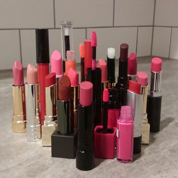 Lipstick, Magenta, Red, Pink, Liquid, Tints and shades, Cosmetics, Peach, Carmine, Beauty, 