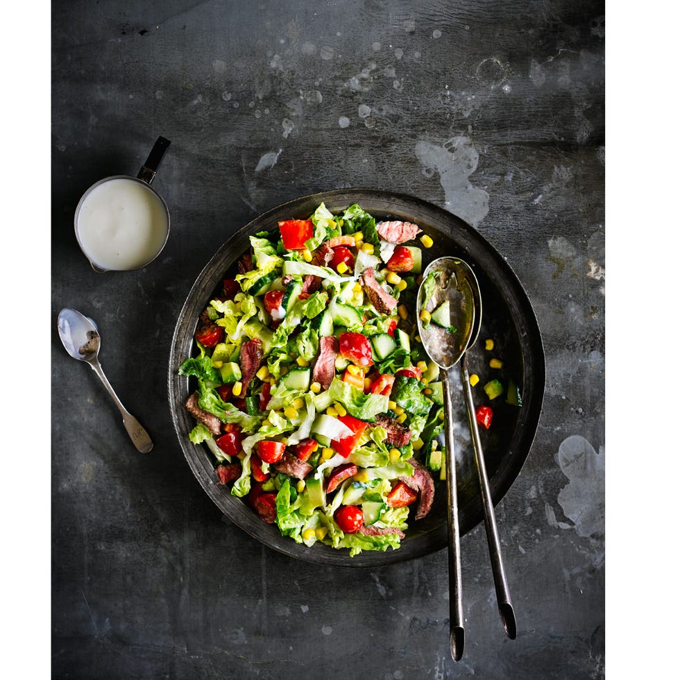Steak salad with buttermilk dressing