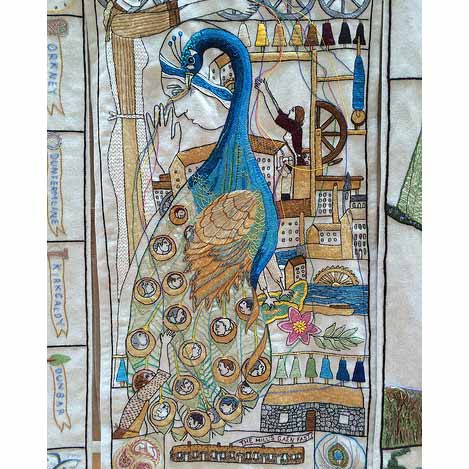 Art, Teal, Bird, Beak, Aqua, Turquoise, Mosaic, Visual arts, Illustration, Painting, 