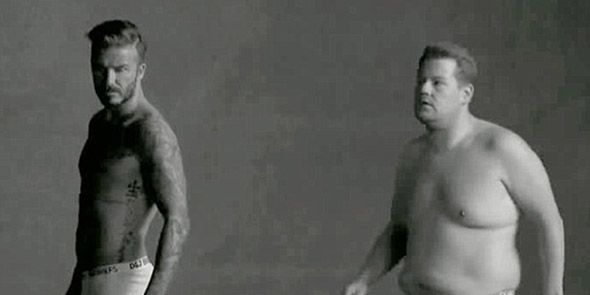 WATCH David Beckham and James Corden dance around in underwear