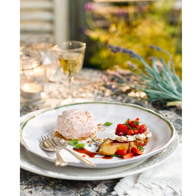 strawberry and basil ice cream