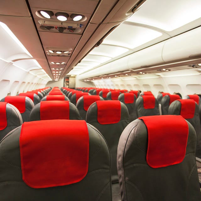 Mode of transport, Transport, Red, White, Aircraft cabin, Air travel, Comfort, Service, Public transport, Carmine, 