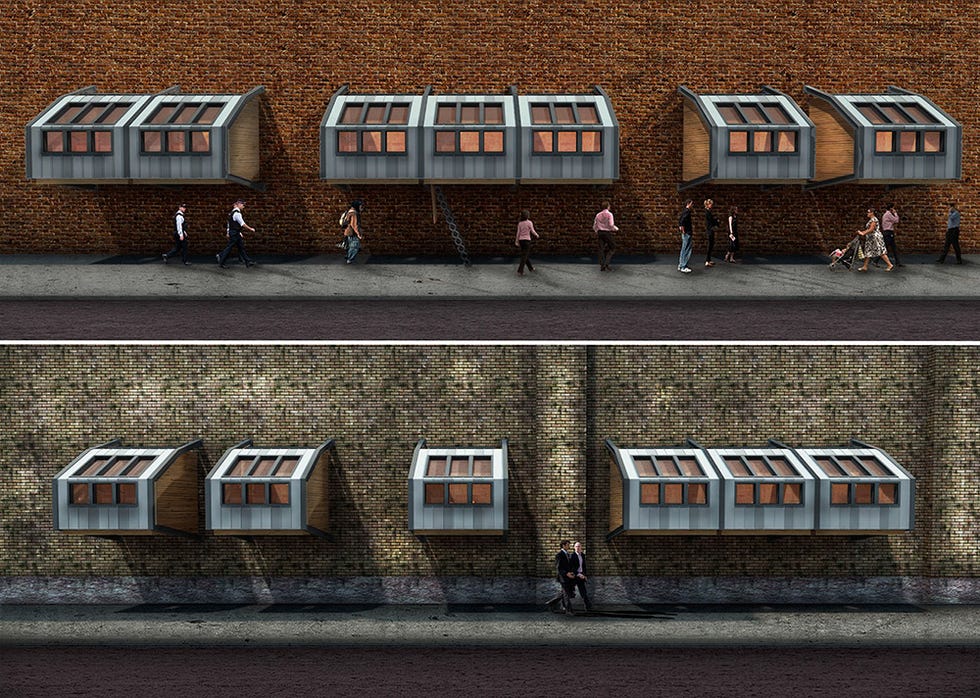 Mode of transport, Transport, Window, Facade, Rolling stock, Roof, Railway, Parallel, Public transport, Rectangle, 