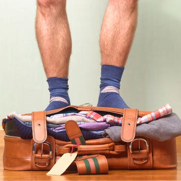 Brown, Human leg, Textile, Joint, Style, Bag, Sock, Tan, Fashion, Calf, 