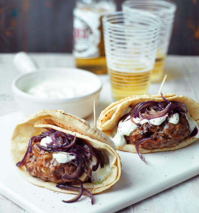 Minty lamb burger