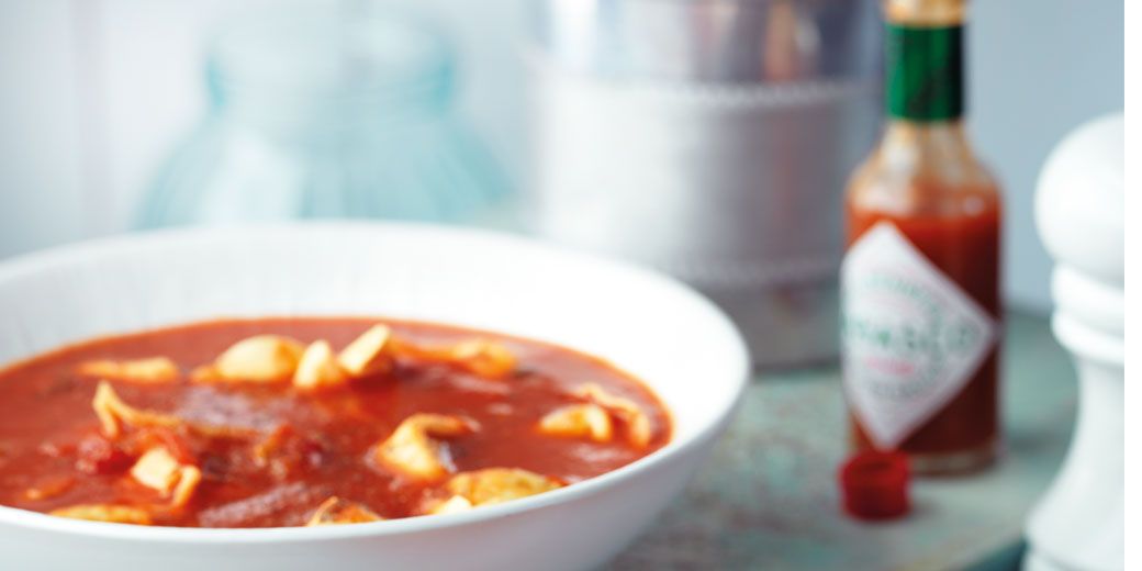 Bloody Mary tortelloni soup