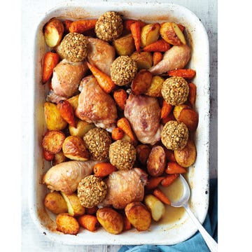 Roast chicken tray bake