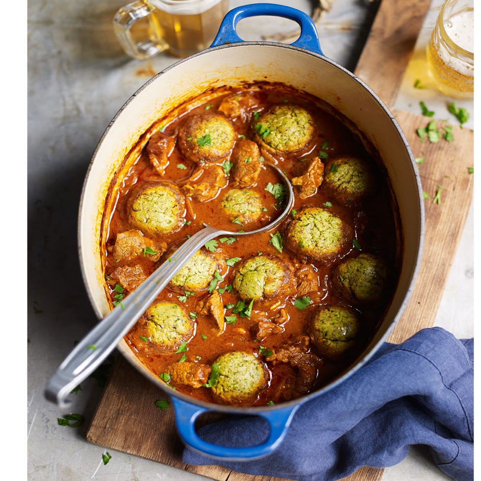 lamb curry and naan dumplings