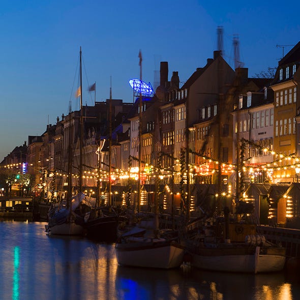 Night, Reflection, Waterway, Watercraft, Channel, Town, City, Building, Evening, Dusk, 