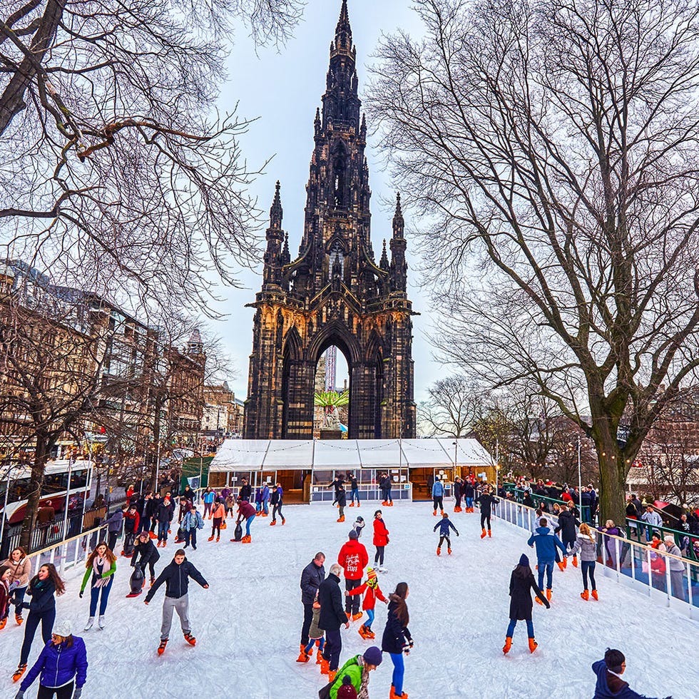 Winter, Recreation, Freezing, Snow, Outdoor recreation, Playing in the snow, Ice rink, Ice skate, Spire, Winter sport, 