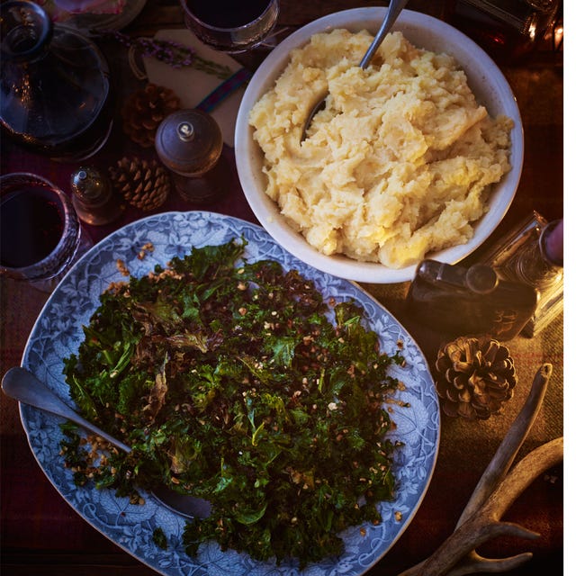 crispy kale and swede mash