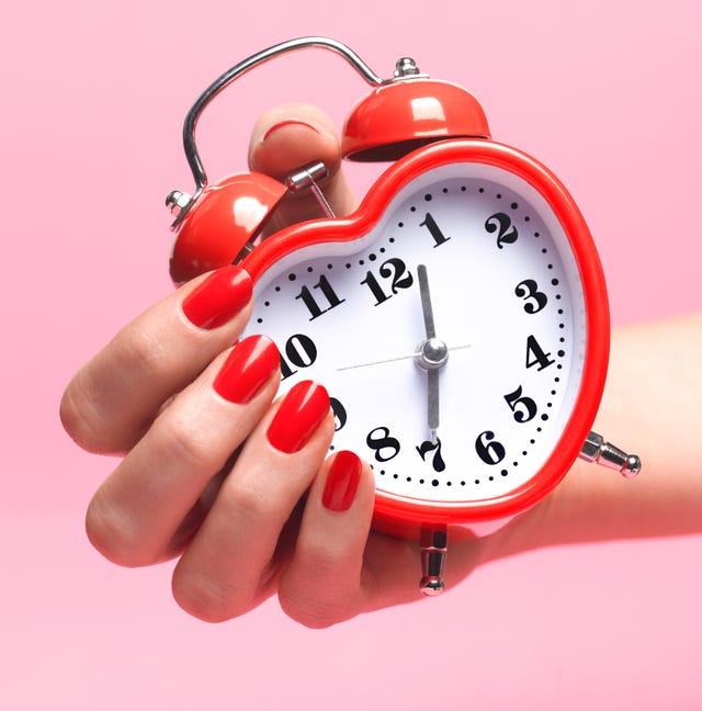 Finger, Red, Pink, Nail, Carmine, Watch, Clock, Circle, Heart, Peach, 