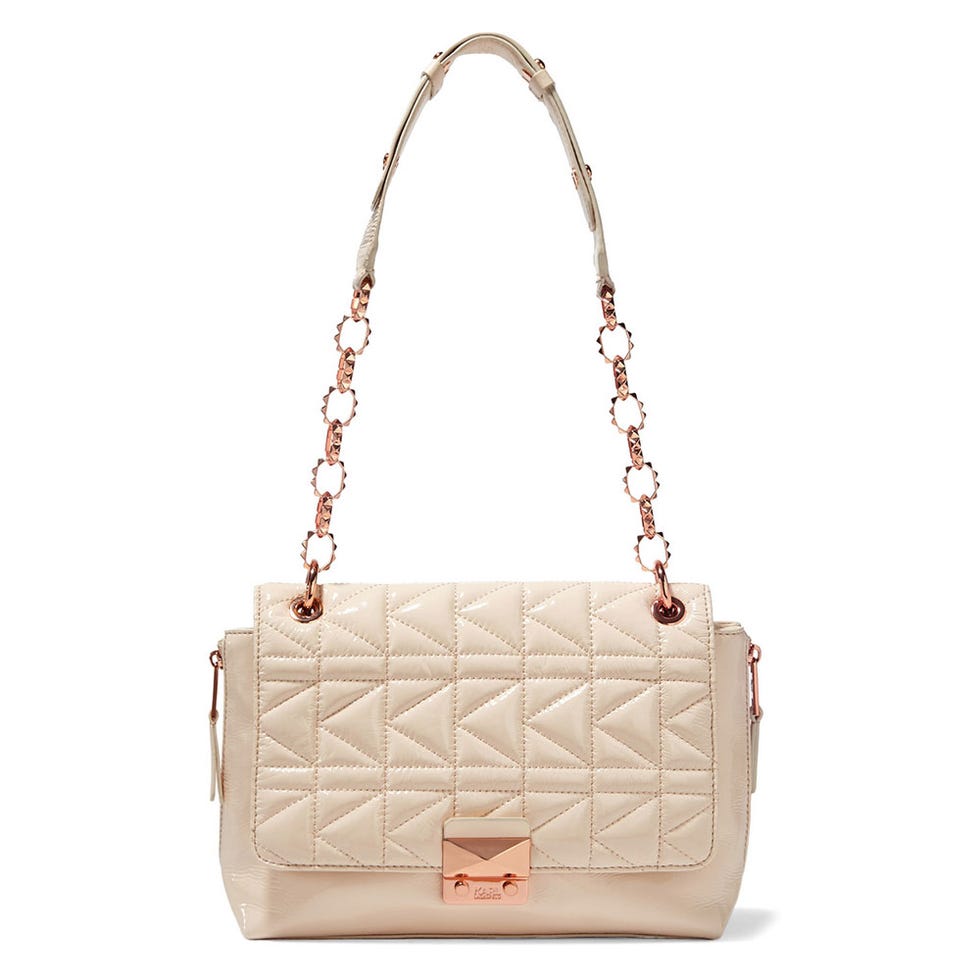 Brown, Product, Bag, White, Fashion accessory, Style, Font, Shoulder bag, Metal, Tan, 