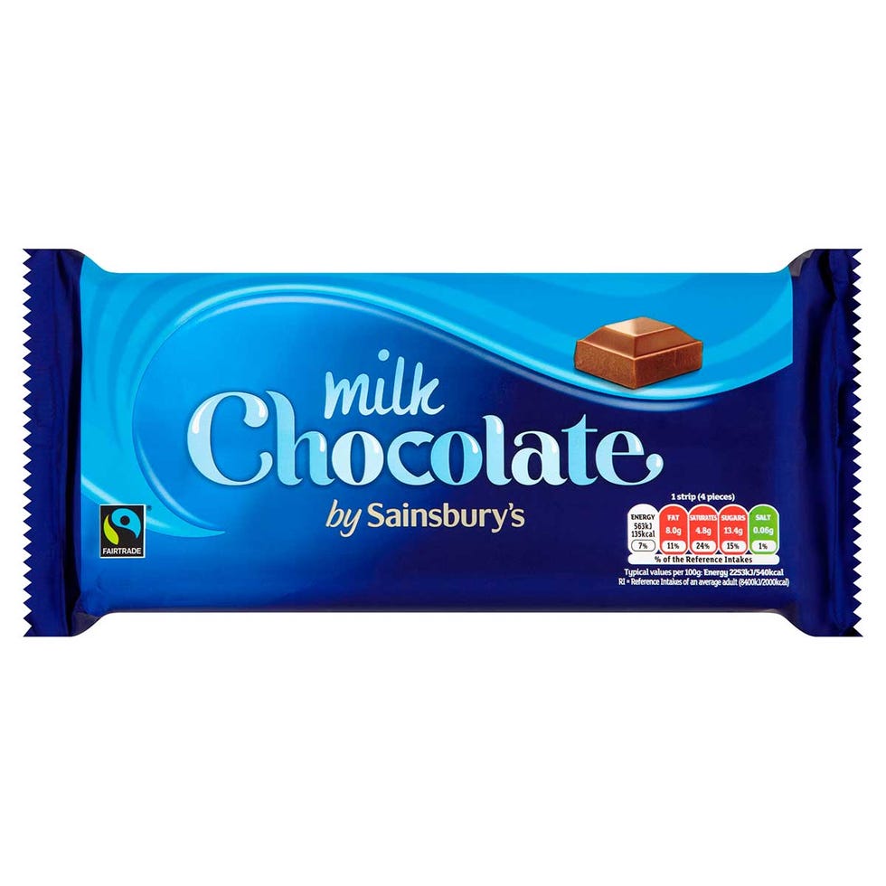 Logo, Confectionery, Rectangle, Finger food, Chocolate, Advertising, Dessert, Junk food, Baked goods, Snack, 