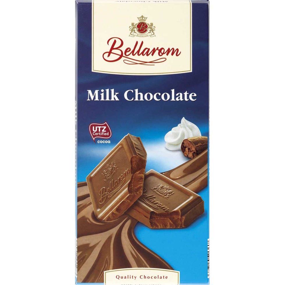 Logo, Confectionery, Chocolate, Dessert, Junk food, Tan, Chocolate bar, Sweetness, Label, Finger food, 
