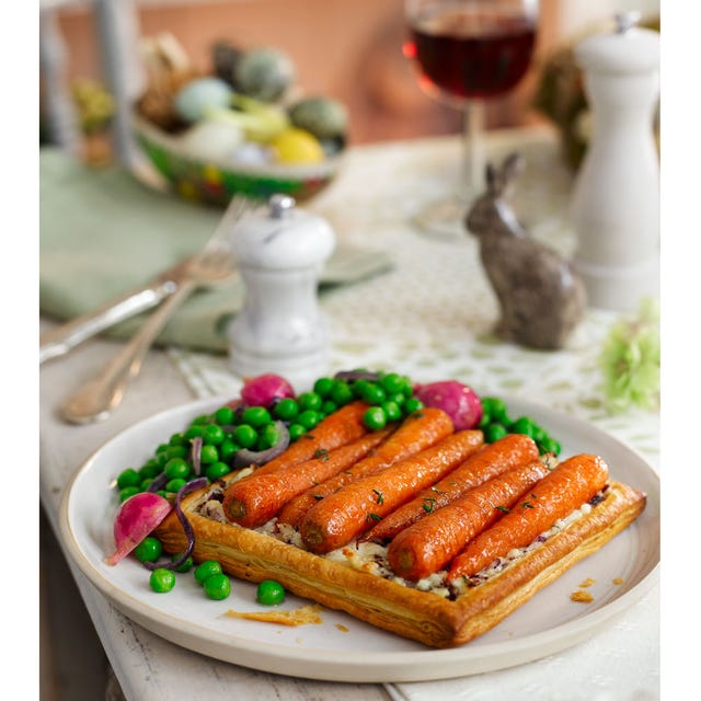 Carrot and goat's cheese tartlet