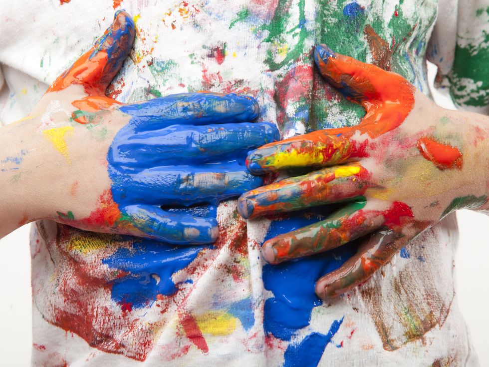 Blue, Finger, Hand, Wrist, Paint, Nail, Colorfulness, Artist, Art, Artwork, 